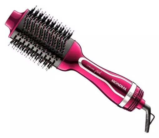 Escova Secadora e Modeladora Mondial Ceramic Soft 1200w de Potência Pink