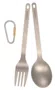 Tomshoo Titanium Louça Jantar Frok Colher Faqueiro Faqueiro com mosquetão Sack de armazenamento para casa ao ar livre Camping Fork & Spoon