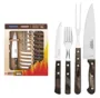 Kit para Churrasco Tramontina em Aço Inox com Cabo Castanho Polywood 14 Peças