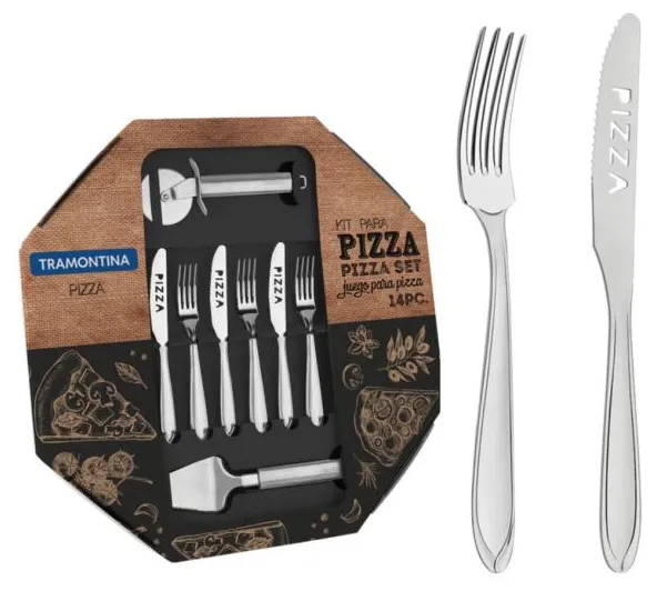 Kit para Pizza Laguna em Aço Inox 14 peças Tramontina