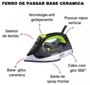 Ferro Passar Roupa a Vapor BlackDecker Base Cerâmica Eletrico 1200w Fx2700