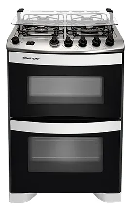 Fogão de Piso Brastemp Clean Maxi BFD4NAB 4 Bocas Acendimento Automático com Forno Duplo