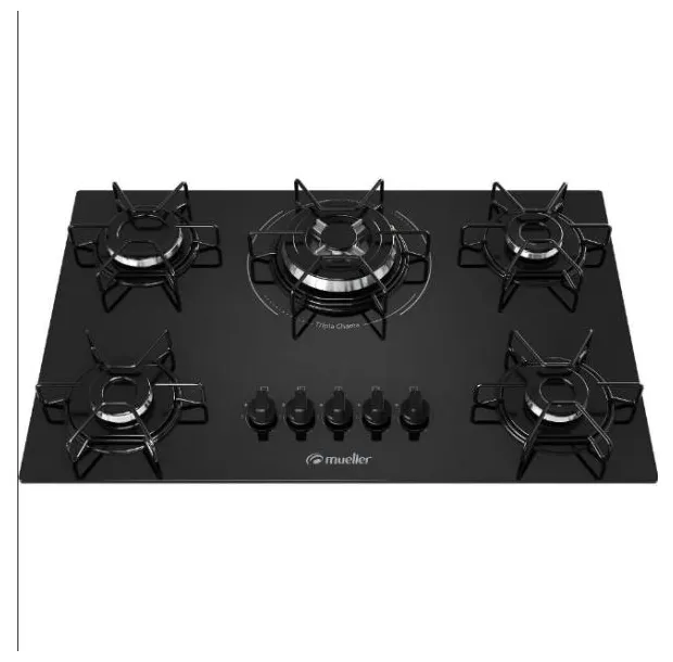 Cooktop Mueller MCG135BG1 5 Bocas Acendimento Automático