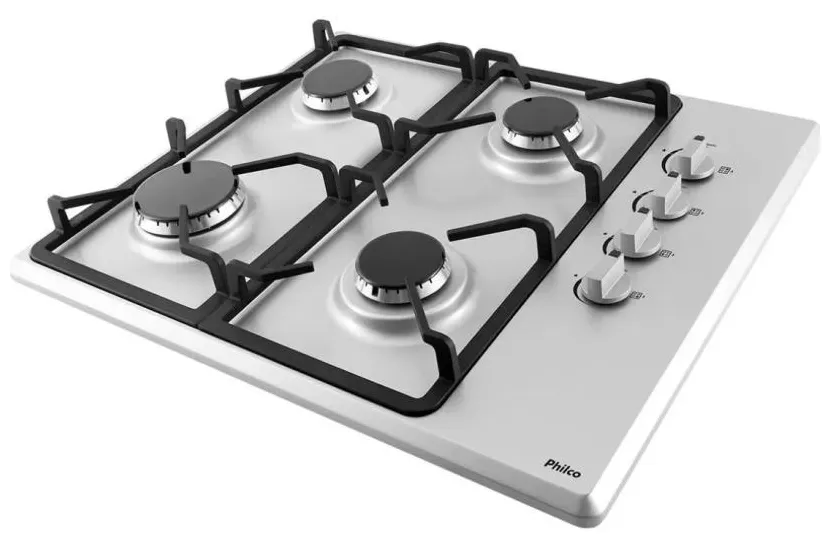 Cooktop Philco PCT04I 4 Bocas Acabamento Inox Acendimento Superautomático