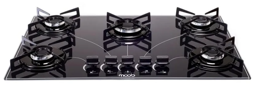 Cooktop Moob 733 5 Bocas Acendimento Superautomático