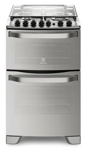 Fogão de Piso Electrolux Expert 56DXQ 4 Bocas Acendimento Automático com Forno Duplo