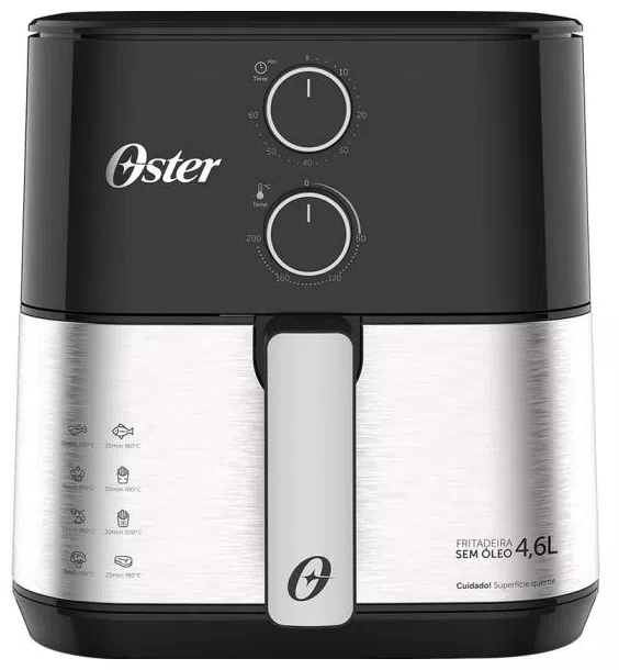 Fritadeira Elétrica Sem óleo Oster Compact OFRT520 4,6l Inox