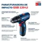 Parafusadeira Furadeira Impacto Bateria 12V Bosch GSB 120-LI