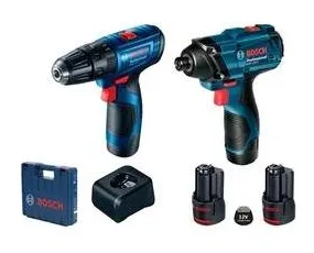 Furadeira Parafusadeira Bosch GSB 120 Li + Chave de Impacto GDR 120 Li, com Maleta, 12 Volts