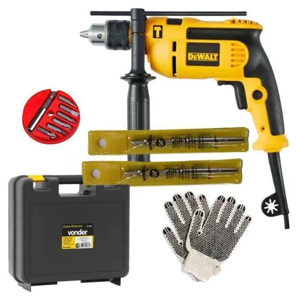 Furadeira De Impacto Dewalt 710W Dwd502 Com Acessórios 