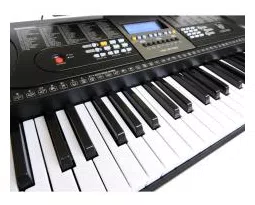 Teclado Musical Arranjador 61 Teclas hk 2106 - Visor Lcd + Fonte Bivolt + Suporte Partitura