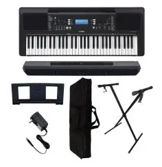 Teclado Yamaha PSR E373 Arranjador 5/8 + Capa + Suporte X