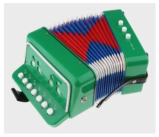 Sanfona Infantil Acordeon Gaita 3 Baixos 7 Teclas Mini verde