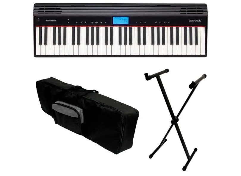 Teclado Roland Sintetizador Go Piano 61 Bluetooth + Capa + Estante