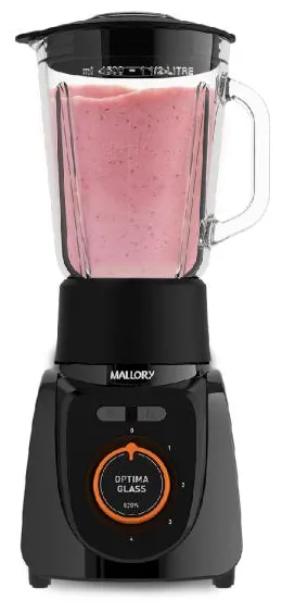 Liquidificador Mallory Optima Glass 1,8 Litros 4 Velocidades 820 W