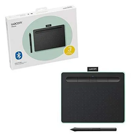 Mesa Digitalizadora Wacom Bluetooth Pequena Intuos Criativa - CTL4100WLE0, Verde e Preta