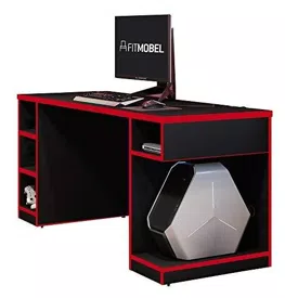 Mesa Para Computador Notebook Gamer Pro Preto/Vermelho - Fit Mobel