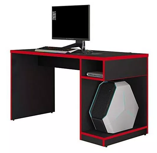 Mesa Para Computador Notebook Gamer X Preto/Vermelho - Fit Mobel