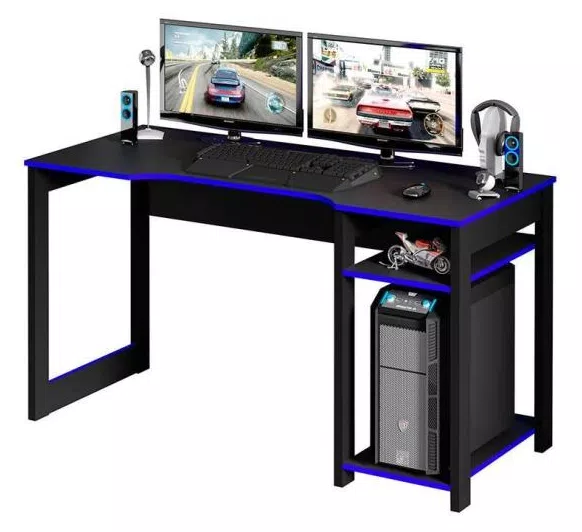 Mesa para Escritório Gamer ME4152-Tecno Mobili - Preto / Azul