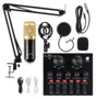 Microfone Condensador Profissional Canto Podcast Bm-800 com Mesa placa de som V8X PRO multifuncional