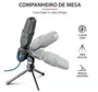 Microfone Condensador para PC Notebook Ângulo Ajustável Tripé de Mesa Adaptador USB Trust Mico Blue