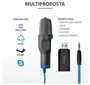 Microfone Condensador para PC Notebook Ângulo Ajustável Tripé de Mesa Adaptador USB Trust Mico Blue