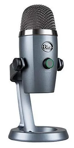 Microfone Condensador USB Blue Yeti Nano com Captação Cardióide e Omnidirecional, Plug and Play para Podcast e Gravações em PC e Mac - 