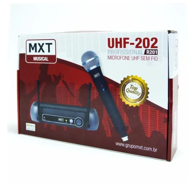 Microfone Sem Fio Uhf-202 Profissional R201 - Mxt