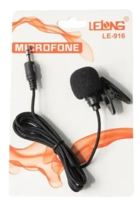 Microfone Lapela p2 com adaptador y lelong LE-916