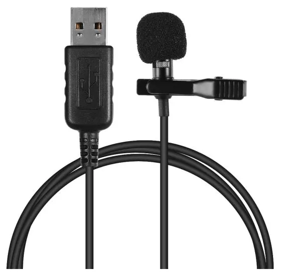 Mini lapela Lapela Clip-on Microfone Condensador Mic com USB plug para pc computador portátil