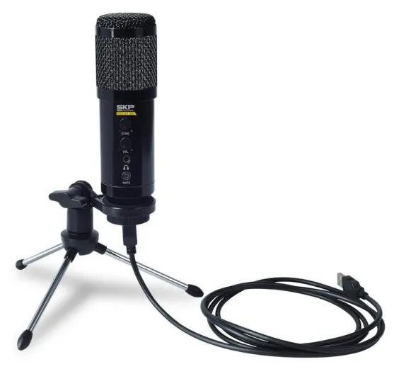 Microfone Condensador Profissional USB SKP Podcast 400 U