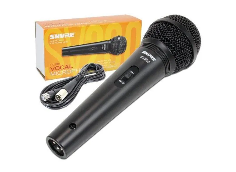 Microfone Dinâmico SV200 Shure Com Cabo