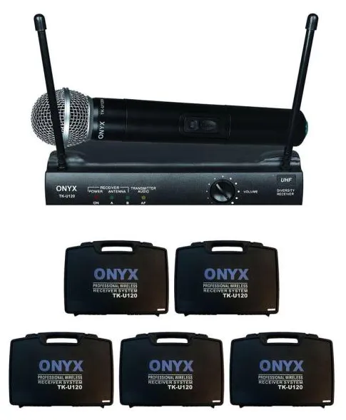 Kit 5 Microfones Sem Fio TK-U120 UHF Onyx