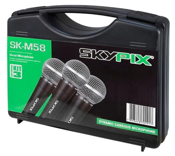 Kit 3 Microfones Profissionais Skypix Sk-M58-3