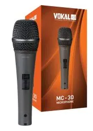 Microfone Profissional Dinâmico Vokal Mc30 Cabo + Cachimbo