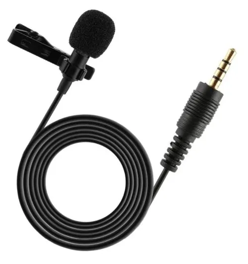 Portátil Professional Grade Microfone de Lapela 3,5 mm de mãos livres Omnidirectional Mic Fácil Clip-on perfeito para gravação ao vivo