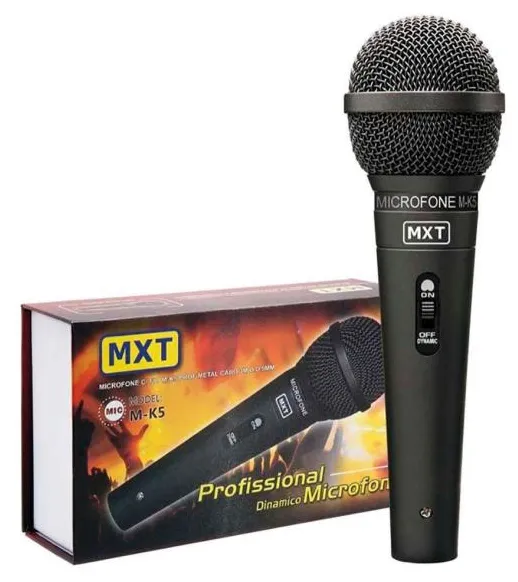 Microfone MXT M-K5  Metal com Fio 3 Metros 541022