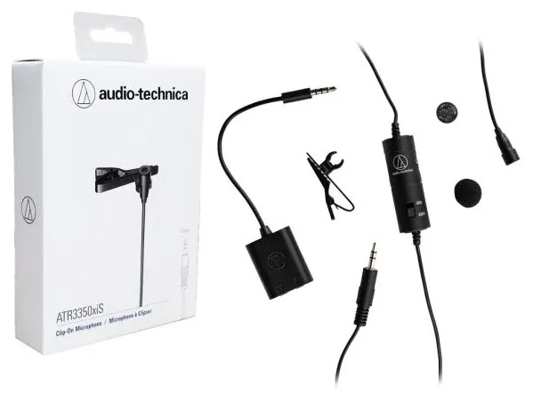 Microfone de Lapela Audio Technica Atr3350is Omnidirecional Condensador Com Bateria - ATR3350xiS