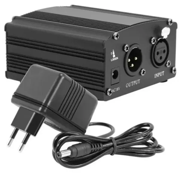 Phantom Power Fonte 48V Entrada XLR Microfone Condensador  - GT957-1