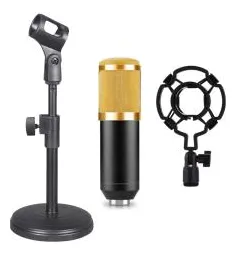 Microfone BM800 Condensador Estúdio + Suporte Pedestal Mesa