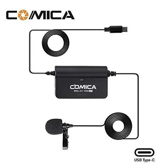 Microfone Lapela Comica Sig.Lav V05 UC Omnidirectional para SmartPhones Android (USB Type-C)