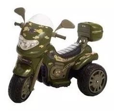 Moto Elétrica Infantil Sprint Grande Militar C/ Capacete 12v