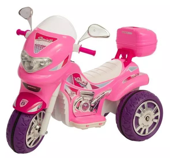 Moto Elétrica Infantil Sprint Grande Pink Com Capacete 12v