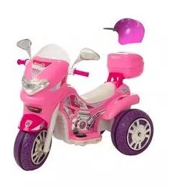 Moto Eletrica Infantil Sprint Turbo Pink Com Bau E Capacete