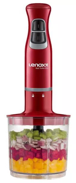 Mixer e Processador de Alimentos 2 em 1 Duas Velocidades Red Turbo Cor  600W  PMX405_127 - Lenoxx