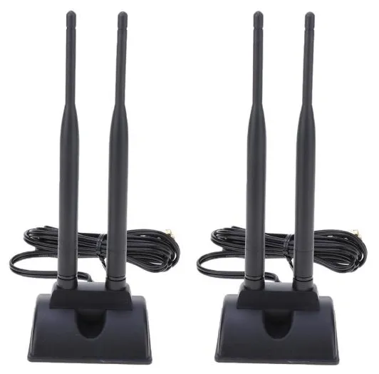 2 X Antena Base Magnética Para Wifi Sem Fio Roteador Móvel Hotspot Banda Dupla