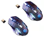 Mouse para jogos sem fio A4 recarregável silencioso com luz de fundo LED USB mouse óptico