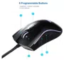 Mouse para jogos ergonômico óptico óptico de fogo USB profissional com fio para camundongos luz led