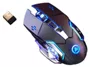 Mouse para jogos sem fio A4 recarregável silencioso com luz de fundo LED USB mouse óptico