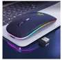 Mouse sem fio para computador rgb Mouse Gamer USB recarregável silencioso LED mouse